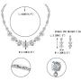 EVER FAITH Wedding Jewelry Gorgeous CZ White Simulated Pearl Bride Prom Leaf Floral Necklace Earring Set Silver-Tone