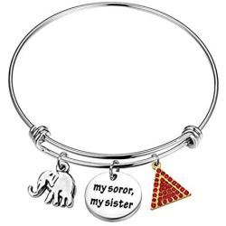 AKTAP Delta Sigma Theta Sorority Paraphernalia Gift My Soror My Sister Elephant Charm Bracelet DST Jewelry Greek Sorority Sisterhood Gift