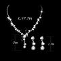 Yikisdy Bride Wedding Necklace Earrings Set Bridal Crystal Necklaces Jewelry Rhinestones Pearl Choker Necklace Accessories for Women and Girls (1) (1)