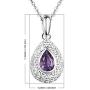 FANCIME White Gold Plated 925 Sterling Silver Natural Amethyst CZ Cubic Zirconia Pendant Necklace Stud Earrings Set Fine Jewelry Gifts For Women Girls