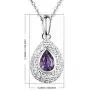 FANCIME White Gold Plated 925 Sterling Silver Natural Amethyst CZ Cubic Zirconia Pendant Necklace Stud Earrings Set Fine Jewelry Gifts For Women Girls FANCIME White Gold Plated 925 Sterling Silver Natural Amethyst CZ Cubic Zirconia Pendant Necklace Stud Earrings Set Fine Jewelry Gifts For Women Girls