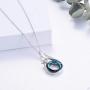 AOBOCO Fox Necklace Sterling Silver Fox Tail Pendant Embellished with Crystals from Austria, Fox Gifts for Fox Lovers, Fine Fox Jewelry Gifts for Women
