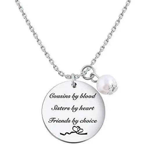TzrNhm Blossom Friendship Jewelry Cousins by Blood Sisters by Heart Friends by Choice Bangle Bracelet for Cousin Wedding Gift Bridesmaid Gift
