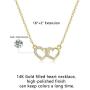 Love Heart Necklace, 14K Gold Filled CZ Pendant Love Heart Necklace Dainty Love Heart Necklaces for Women Lover Wife Teen Girls Friends Mom Anniversary Christmas Birthday Valetines Gifts Jewelry