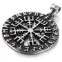 Elfasio Mens Stainless Steel Necklace Chain Viking Valknut Pirate Compass Symbol Pendant Jewelry 18-30inch