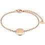 THREE KEYS JEWELRY Rose Gold Initial Bracelet for Girls Gifts Stainless Steel Dainty Coin Name Initial Charm Bracelet Alphabet Letter Pendant Initial Bracelets for Women with Initial