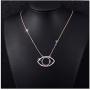 Evil Eye Jewelry Necklace - 925 Sterling Silver Blue White CZ Pendant Choker Necklace Gifts for Women Girl