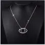 Evil Eye Jewelry Necklace - 925 Sterling Silver Blue White CZ Pendant Choker Necklace Gifts for Women Girl Evil Eye Jewelry Necklace - 925 Sterling Silver Blue White CZ Pendant Choker Necklace Gifts for Women Girl