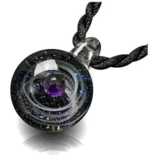 Top Plaza Fashion Glass Necklace Jewelry Universe Galaxy Nebula Space Cosmos Glass Ball Pendant Unique Special Birthday Christams Gift for Womens Girls Top Plaza Fashion Glass Necklace Jewelry Universe Galaxy Nebula Space Cosmos Glass Ball Pendant Unique Special Birthday Christams Gift for Womens Girls
