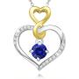 Agvana Birthstone Necklaces for Women Sterling Silver Genuine or Created Gemstone Two-Tone Infinity Love Heart Pendant Necklace Mothers Day Gifts for Mom Anniversary Birthday Gifts for Girls Her