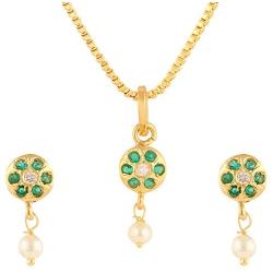 Efulgenz Fashion Jewelry Set Gold Plated Cubic Zirconia Pendant Necklace Set with Earrings for Women and Girls Brides and Bridesmaid
