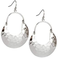 SPUNKYsoul Crescent Hammered Silver Earrings in Gold or Silver for Women