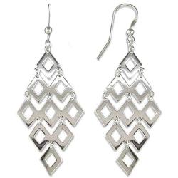 LeCalla Sterling Silver Jewelry Diamond Shape Drop Earrings for Women