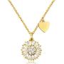 KissYan Sunflower Necklace for Women Girls, 18K Gold Plated Initial Pendant You My Sunshine Letter Dainty Circle Charm Necklace with 3A CZ Jewelry Gift for Valentines Mother Day (26 Alphabet A - Z)