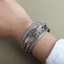 FANCY SHINY Leather Wrap Bracelet Boho Cuff Bracelets Crystal Bead Bracelet with Magnetic Clasp Jewelry Gifts for Women Teen Girls