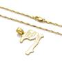 Fusamk Hip Hop Plated 18K Gold Haiti Map Tag Pendant Necklace
