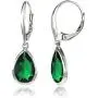 Sterling Silver Simulated Gemstone Teardrop Dainty Leverback Dangle Earrings Sterling Silver Simulated Gemstone Teardrop Dainty Leverback Dangle Earrings