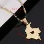 Colombia Map Pendant Necklace for Women Gold Color Jewelry Map of Colombian Jewelry Colombia Map Pendant Necklace for Women Gold Color Jewelry Map of Colombian Jewelry