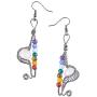 Nupuyai 7 Chakra Stone Bead Earrings for Women, Reiki Healing Crystal Dangle Hook Earrings Wire Wrapped Jewelry