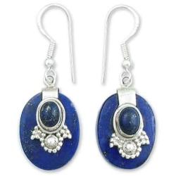 NOVICA Lapis Lazuli .925 Sterling Silver Dangle Earrings, Constellations