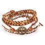 LIUANAN Boho Handmade Wrap Bracelet Natural Stone Multilayer Chakra Strand Bracelet for Women Men