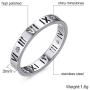 Jaline Fashion Stainless Steel IP Rose gold plating Roman Numeral Ring for Women and Teen Girls,Rose Gold,Size 6-8