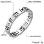 Jaline Fashion Stainless Steel IP Rose gold plating Roman Numeral Ring for Women and Teen Girls,Rose Gold,Size 6-8