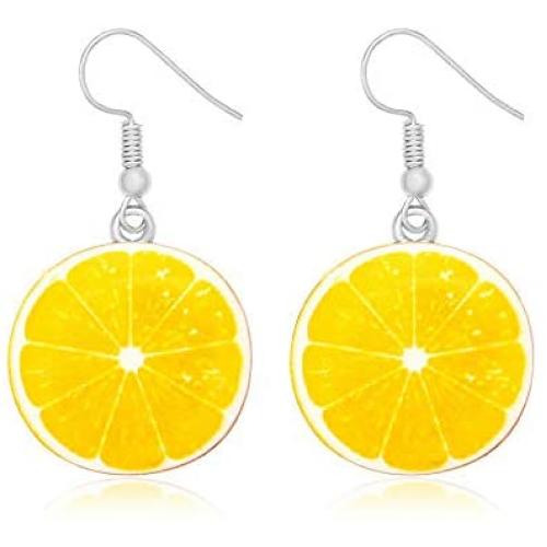 SEIRAA Lemon Drop Earrings Fruit Lover Gift Acrylic Earrings Summer Gift Lemon Jewelry Fashion Jewelry For Women Girls