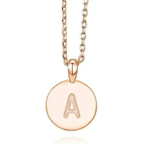 PAVOI 14K Rose Gold Plated Letter Necklace for Women | Gold Initial Necklace for Girls PAVOI 14K Rose Gold Plated Letter Necklace for Women | Gold Initial Necklace for Girls