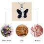 constantlife Cremation Jewelry for Ashes, Crystal Stone Butterfly Shape Stainless Steel Pendant Urn Necklace Keepsake for Women