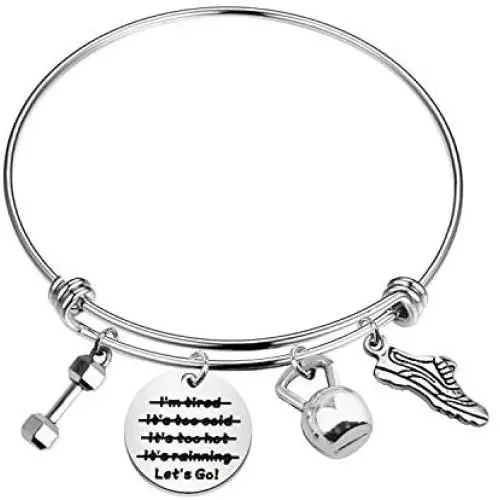 WSNANG Workout Gift Fitness Bracelet with Dumbbell Kettlebell Charm Fitness Jewelry Fitness Lover Gift Running Gift WSNANG Workout Gift Fitness Bracelet with Dumbbell Kettlebell Charm Fitness Jewelry Fitness Lover Gift Running Gift