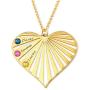 MyNameNecklace Personalized Family Heart Shape Engraved Love Necklace with or without Birthstones Precious Metal-Custom Made Mother Day Gift for Mom Wife