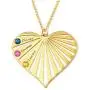 MyNameNecklace Personalized Family Heart Shape Engraved Love Necklace with or without Birthstones Precious Metal-Custom Made Mother Day Gift for Mom Wife