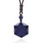 MENGLINA Women Men Blue Sandstone Hexagram Star Pendant Necklace Lucky Love Natural Energy Stone Rope Chain Couple Necklace Jewelry Adjustable