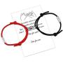 Nicehel 2pcs Customized Engraved Attract Each Other Rope Braided Bracelets Come with Gift Card Jewelry Gift for Couple,Familier,Sisters,Best Friends