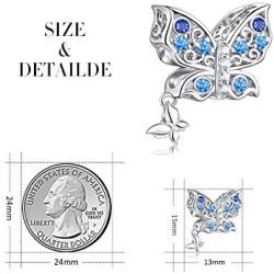 FOREVER QUEEN Butterfly Charms fit Charms Bracelet 925 Sterling Silver Butterfly Bead Charms for Bracelet and Necklace Jewelry Gift with Gift Box