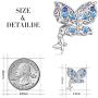 FOREVER QUEEN Butterfly Charms fit Charms Bracelet 925 Sterling Silver Butterfly Bead Charms for Bracelet and Necklace Jewelry Gift with Gift Box