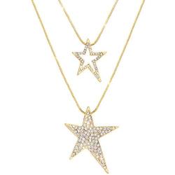 Chamqueen Double Layered Necklace Sweater Chain Jewelry V Shape Lariat Long Necklace for Women Girls