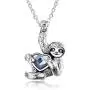 YFN Sloth Gifts Sterling Silver Sloth Necklace Heart Crystal Sloth Jewelry for Women Men YFN Sloth Gifts Sterling Silver Sloth Necklace Heart Crystal Sloth Jewelry for Women Men