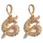 Dragon Dangle Earrings Exaggerated Chinese Dragon Small Hoop Earrings for Women Girls Hip Hop Party Jewelry Gifts