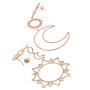 Chargances Boho Women Sun Crescent Moon Stars Dangle Drop Earrings Ladies Fashion Jewelry for Party(Gold)