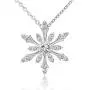 ELEGANZIA Snowflake Necklace for Women Sterling Silver Jewelry Sparkling Cubic Zirconia for Teenage Girls Mom Girlfriend