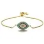 Trendy Gold Plated Turkish Evil Eye Bracelet Pave CZ Blue Eye Gold Chain Bracelet Adjustable Female Party Jewelry Trendy Gold Plated Turkish Evil Eye Bracelet Pave CZ Blue Eye Gold Chain Bracelet Adjustable Female Party Jewelry
