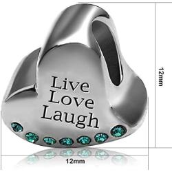 JMQJewelry Heart Live Love Laugh Birthstone Birthday Charms Beads For Bracelets Mom Grandma Son Daughter Brother Sister Jewelry