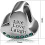 JMQJewelry Heart Live Love Laugh Birthstone Birthday Charms Beads For Bracelets Mom Grandma Son Daughter Brother Sister Jewelry