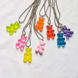 YIZHEN Cute Gummy Bears Necklace and Earring Cartoon Animal Jewelry for Women Girls