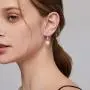 Han han Pearl Dangle Earrings with Leverback Design, 925 Sterling Silver Pearl Drop Earrings for Women, CZ Diamond Pearl Earrings Black and White Pearl Jewelry, Gift for Women, Ladies Han han Pearl Dangle Earrings with Leverback Design, 925 Sterling Silver Pearl Drop Earrings for Women, CZ Diamond Pearl Earrings Black and White Pearl Jewelry, Gift for Women, Ladies