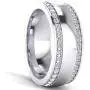 Super Heavy Sterling Silver 8mm Domed Double Row Simulated Diamond Wedding Band Full Eternity Ring Super Heavy Sterling Silver 8mm Domed Double Row Simulated Diamond Wedding Band Full Eternity Ring