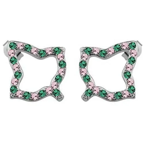 Pink and Green Leaf Zircon Earrings Sorority Gifts Graduation Gift Graduation Jewelry