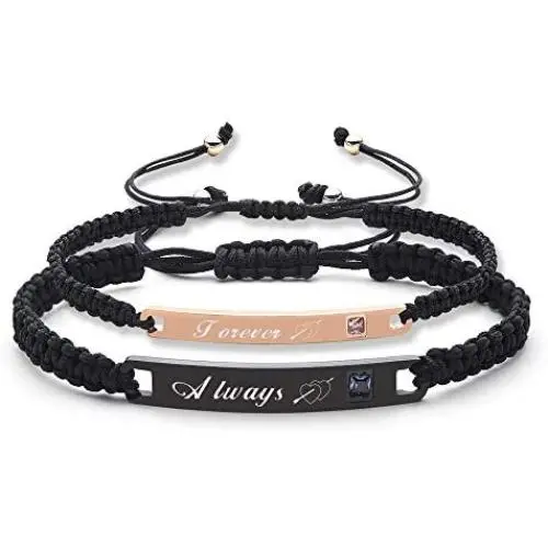 IEFSHINY Couples Bracelets His and Hers Bracelets, Relationship Bracelets Matching Bracelets for Couples Boyfriend and Girlfriend Bracelets Anniversary Promise Gifts 2pcs IEFSHINY Couples Bracelets His and Hers Bracelets, Relationship Bracelets Matching Bracelets for Couples Boyfriend and Girlfriend Bracelets Anniversary Promise Gifts 2pcs
